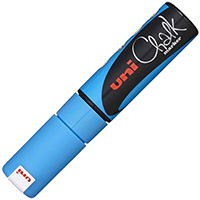 uni-ball chalk marker chisel tip 8mm light blue