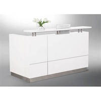hugo reception counter 2200 x 950 x 1150mm white