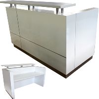 hugo reception counter 1800 x 950 x 1150mm white