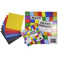 brenex matt square paper shapes single sided 254 x 254mm assorted pack 360