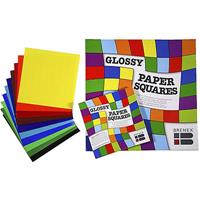 brenex glossy square paper shapes single sided 127 x 127mm assorted pack 360