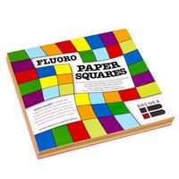 brenex fluoro square paper shapes single sided 254 x 254mm assorted pack 100