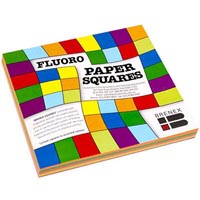 brenex fluoro square paper shapes single sided 127 x 127mm assorted pack 100