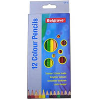 belgrave hexagonal coloured pencil assorted pack 12