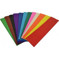 rainbow crepe paper 500mm x 2.5m assorted pack 12
