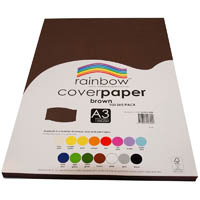rainbow cover paper 125gsm a3 brown pack 100