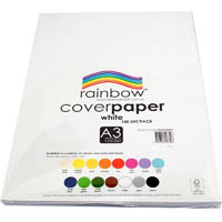 rainbow cover paper 125gsm a3 white pack 100