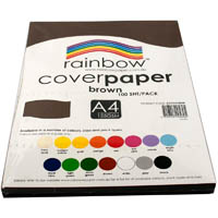 rainbow cover paper 125gsm a4 brown pack 100