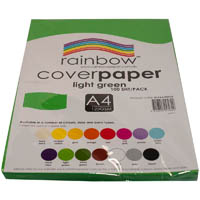 rainbow cover paper 125gsm a4 light green pack 100