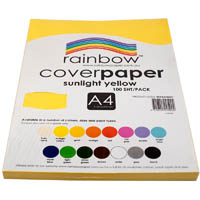 rainbow cover paper 125gsm a4 sunlight yellow pack 100