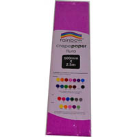 rainbow crepe paper 500mm x 2.5m fluro lilac