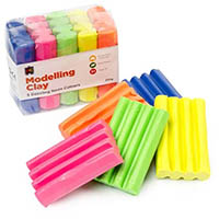 educational colours modelling clay 250g fluoro assorted