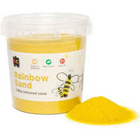 educational colours rainbow sand 1.3kg jar yellow