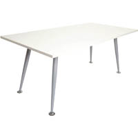 rapid span meeting table 1800 x 750mm natural white/silver
