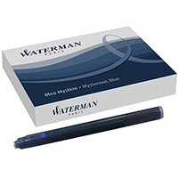 waterman fountain pen ink cartridge mysterious blue black pack 8