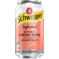schweppes infused natural mineral water can 375ml grapefruit pack 10