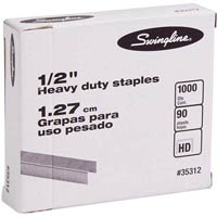 swingline sf13 heavy duty staples 12.7mm leg box 1000