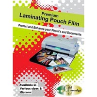 gold sovereign slotted id laminating pouch 150 micron 65 x 108mm clear pack 100