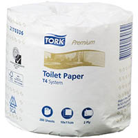 tork 2170336 t4 premium extra soft toilet roll wrapped 2-ply 280 sheet white