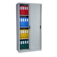 steelco sliding door cabinet 3 shelves 1830 x 1500 x 465mm white satin