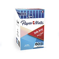 papermate inkjoy 100 ballpoint pens medium blue box 60