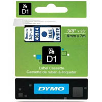 dymo 40914 d1 labelling tape 9mm x 7m blue on white