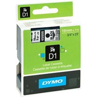 dymo 45800 d1 labelling tape 19mm x 7m black on clear