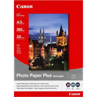 canon sg-201 semi gloss photo paper 260gsm a3 white pack 20
