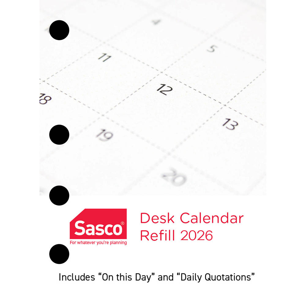 SASCO SHCR26 DESK CALENDAR REFILL SIDE PUNCH |  | 7002907