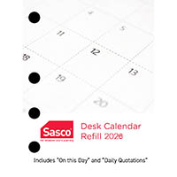 sasco shcr26 desk calendar refill side punch