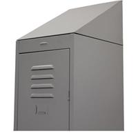 steelco sloping top for single locker 305mm silver grey