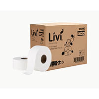 livi essentials jumbo roll toilet embossed 2-ply 300m carton 8