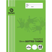 olympic d2184 exercise book 18mm dotted thirds 55gsm 48 page 225 x 175mm