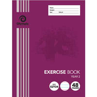 olympic e2y24 exercise book qld ruling year 2 55gsm 48 page 225 x 175mm
