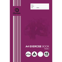 olympic ey24 exercise book year 2 18mm ruled 55gsm 48 page a4