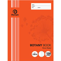 olympic t2812 botany book 8mm ruled 55gsm 128 page 225 x 175mm