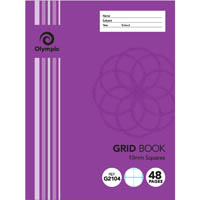 olympic g2104 grid book 10mm grid 55gsm 48 page 225 x 175mm