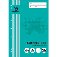 olympic b896 binder book 8mm ruled 96 page 55gsm a4
