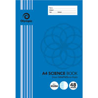 olympic sg284 science book 2mm graph 8mm ruled 48 page 55gsm a4 pack 20
