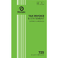 olympic 725 invoice and statement book carbonless triplicate 50 leaf 200 x 125mm