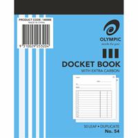 olympic no.54 docket book carbon duplicate 50 leaf 100 x 125mm