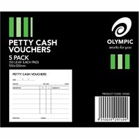 olympic petty cash voucher pad 50 leaf 100 x 120mm pack 5