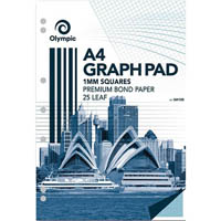 olympic gh125 graph pad 1mm squares 70gsm 25 leaf a4