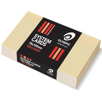 olympic ruled system cards 75 x 125mm buff pack 100