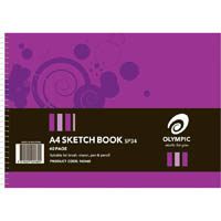 olympic sp34 sketch book side open 110gsm 40 page a4 pack 10