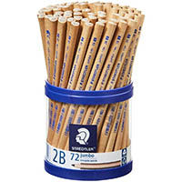 staedtler 119 natural jumbo triangular pencil 2b tub 72