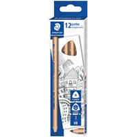 staedtler 119 natural jumbo triangular pencils hb pack 12