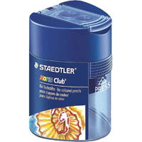 staedtler 512 noris pencil sharpener triangular 2-hole tub blue