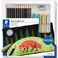 staedtler 61 design journey black and white soft colour mixed set