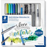 staedtler 61 design journey hand lettering and watercolour mixed set